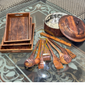 Deal 7 – Handcrafted Wooden Serving Tray Set, Carving Hotpot &amp; Cooking Spoons