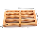 Wooden Foot Massager 6 Roller | Natural Reflexology Foot Massage Tool
