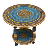 Handcrafted Black Naqshi Table – 24-Inch 3-Leg Wooden Accent Table for Home Décor