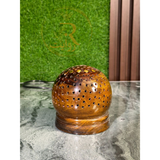 Handcrafted Dome-Shaped Wooden Lamp | Artistic Perforated Ambient Table Light