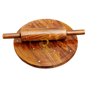 Deal 6 – Premium Wooden Hotpot (Without Steel Bowl) with Chakla Balan, Spoon Stand & 8-Piece Wooden Spoon Set