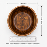 5 Inch Single Wooden Bowl With Polish