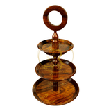 Handcrafted Sheesham Wood 3-Tiered Fruit & Cupcake Stand