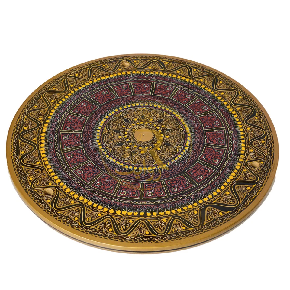 Handcrafted Black Naqshi Table & Umre-Khayam Set – 24-Inch 3-Leg Wooden Home Décor Table