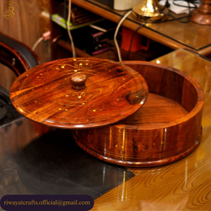 Handcrafted Wooden Roti Hotpot – Without Steel Bowl