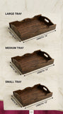 Lightweight Handcrafted Wooden Serving Tray Set of 3 (Base Solid MDF )