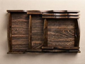 Lightweight Handcrafted Wooden Serving Tray Set of 3 (Base Solid MDF )