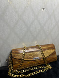Handcrafted Wooden Clutch Purse for Women – Premium Natural Wood Evening Bag