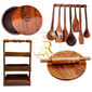 Deal 6 – Premium Wooden Hotpot, Chakla Balan &amp; Wooden Spoon Set
